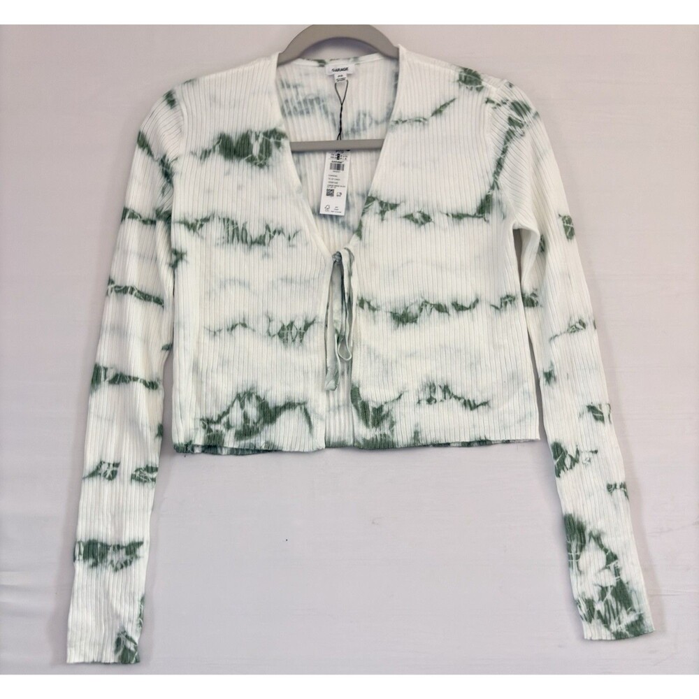 Garage womens chandail tie up cardi‎ chinois green tie dye Small NwT